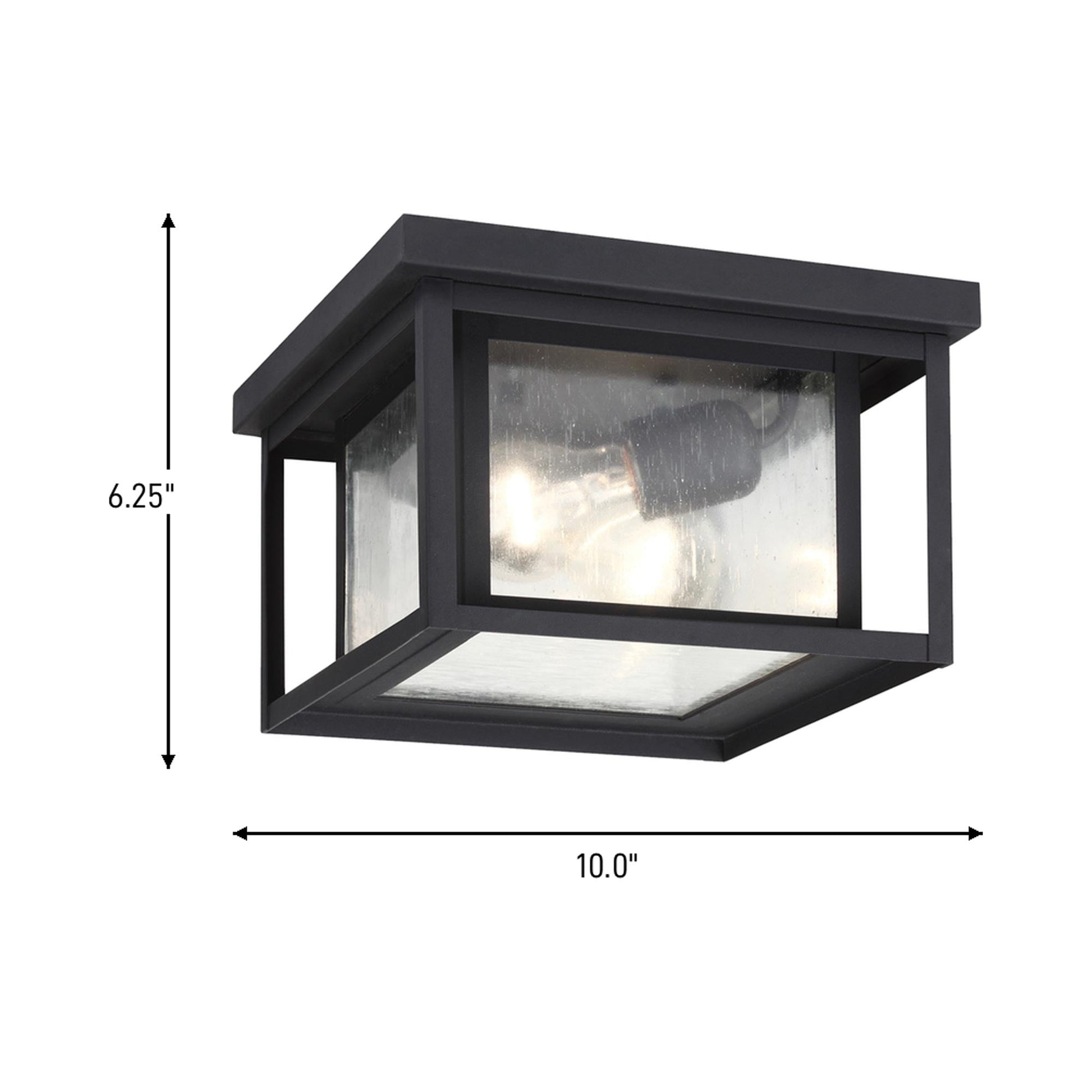 Hunnington Outdoor Flush Mount Ceiling Light - line drawing.