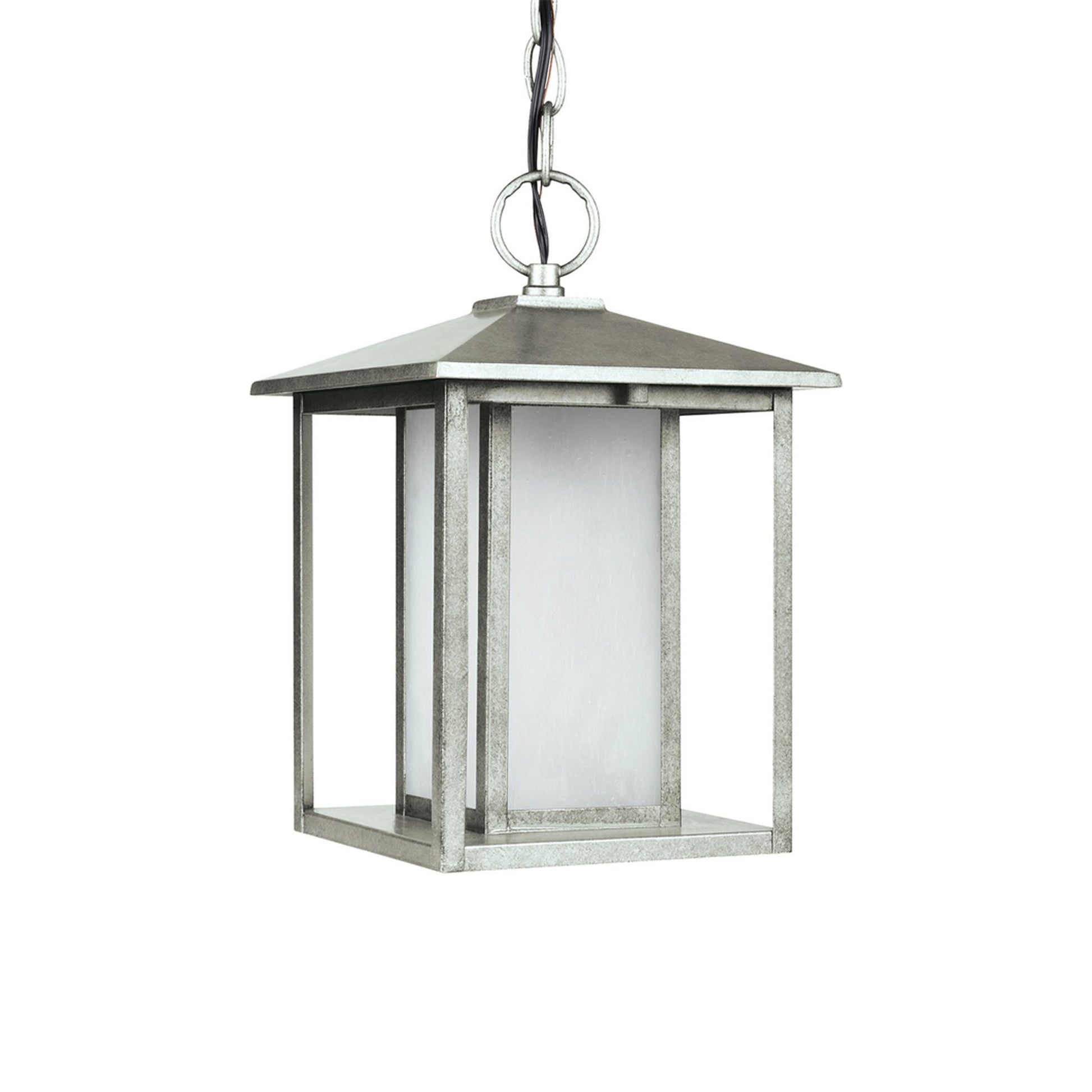 Hunnington Outdoor Pendant Light in Weathered Pewter (Etched Seeded).