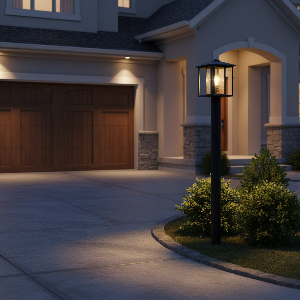 Hunnington Outdoor Post Light in Outside Area.