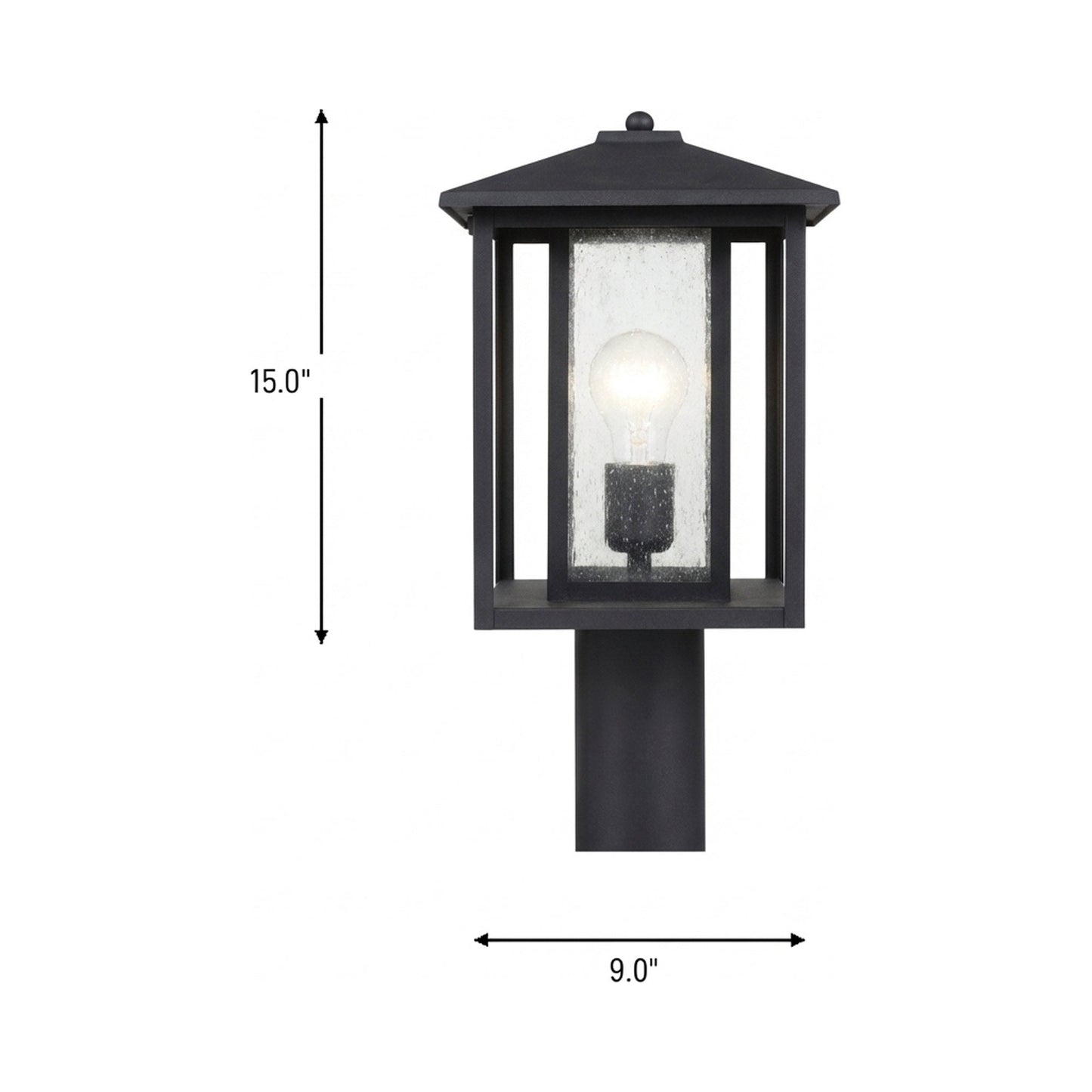 Hunnington Outdoor Post Light - line drawing.