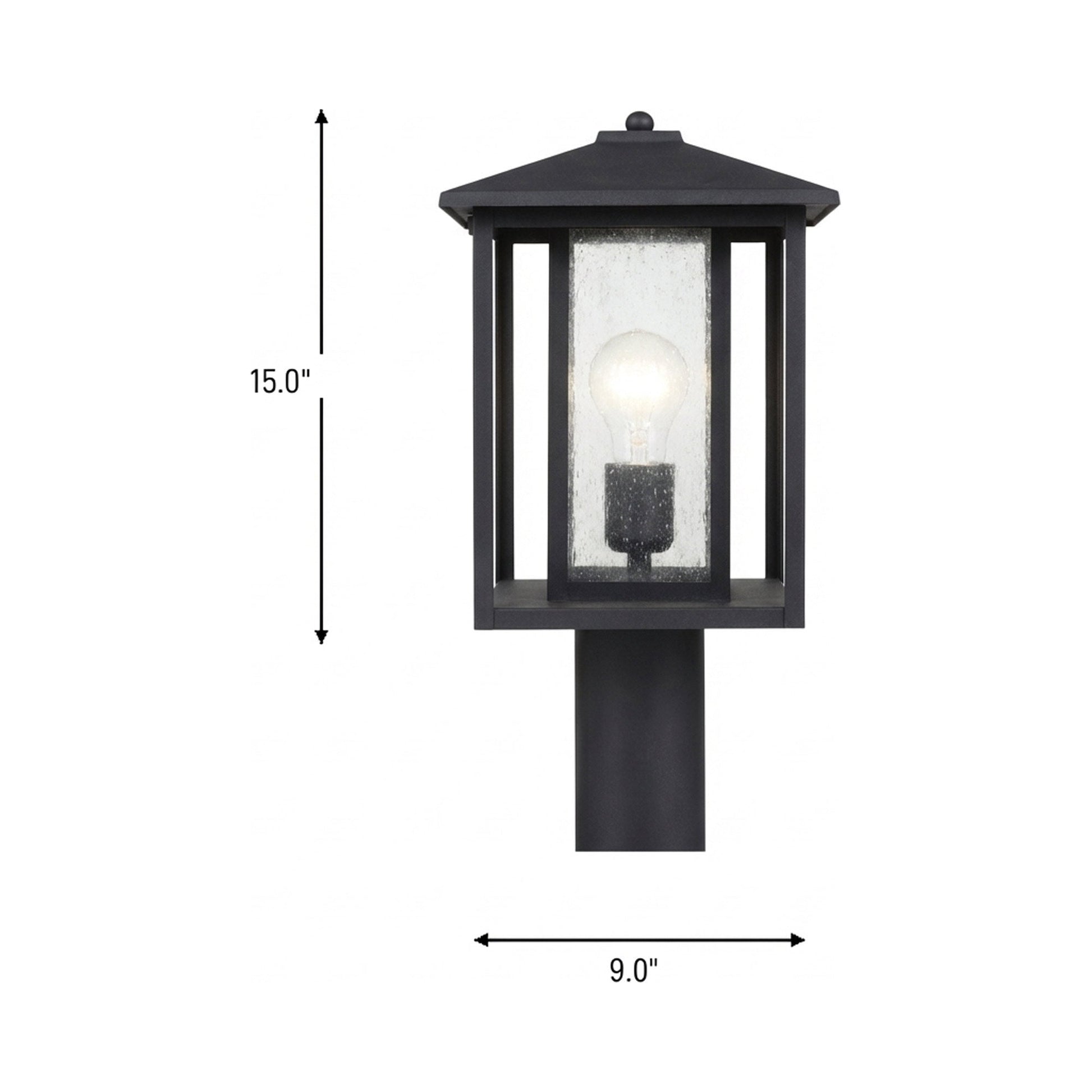 Hunnington Outdoor Post Light - line drawing.