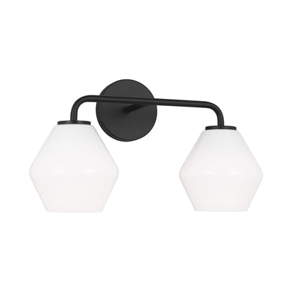 Jett Bath Vanity Light in Midnight Black (2-Light).