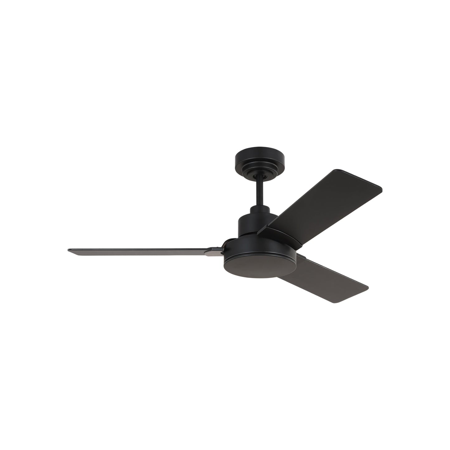 Jovie Outdoor Ceiling Fan in Midnight Black/Midnight Black/American Walnut (44-Inch).