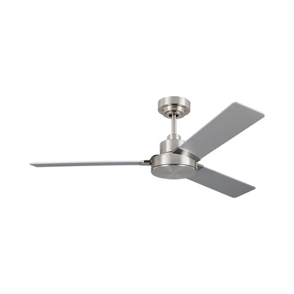 Jovie Outdoor Ceiling Fan in Brushed Steel/Silver/American Walnut (52-Inch).