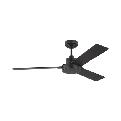 Jovie Outdoor Ceiling Fan in Midnight Black/Midnight Black/American Walnut (52-Inch).