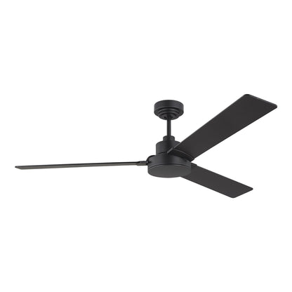 Jovie Outdoor Ceiling Fan in Midnight Black/Midnight Black/American Walnut (58-Inch).
