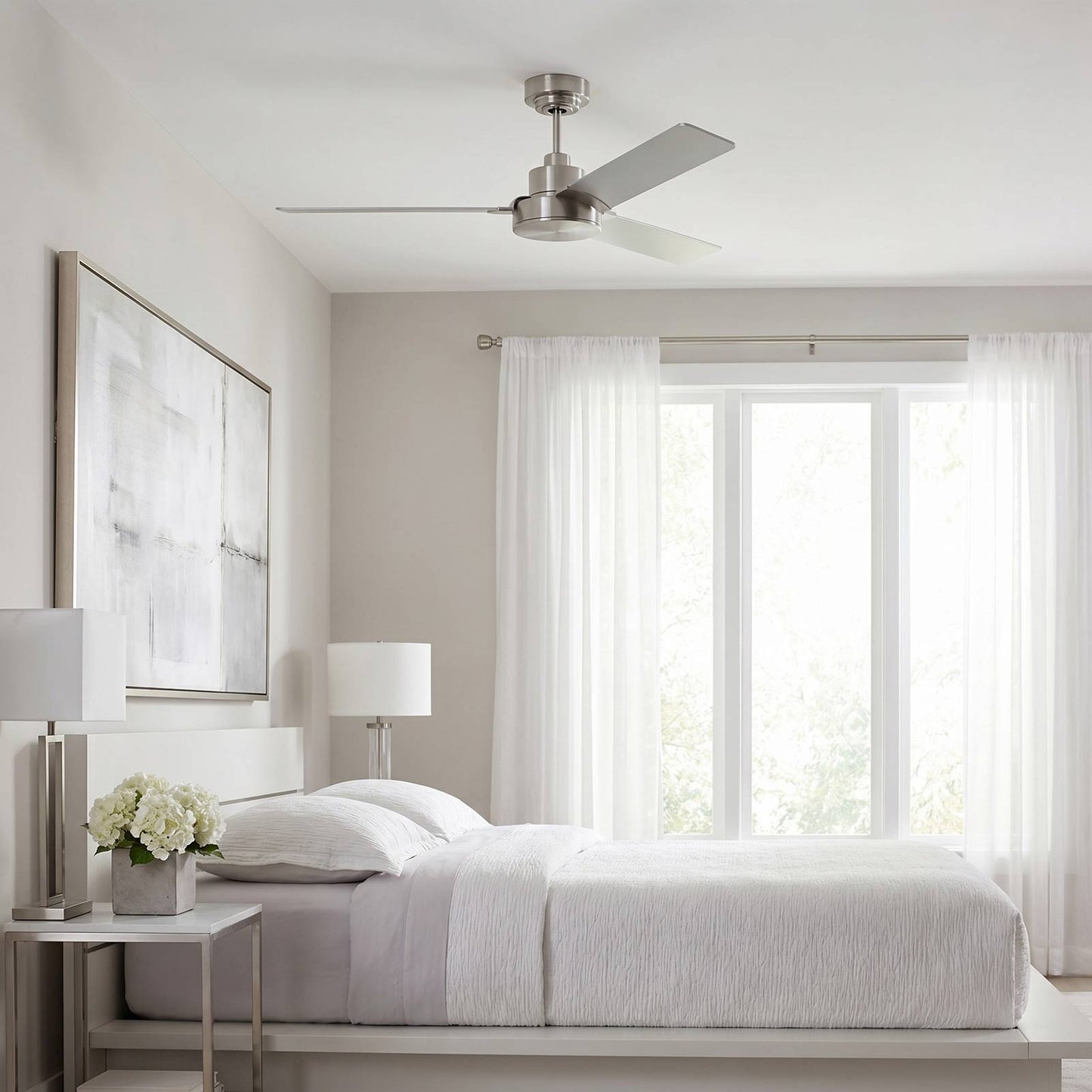 Jovie Outdoor Ceiling Fan in bedroom.