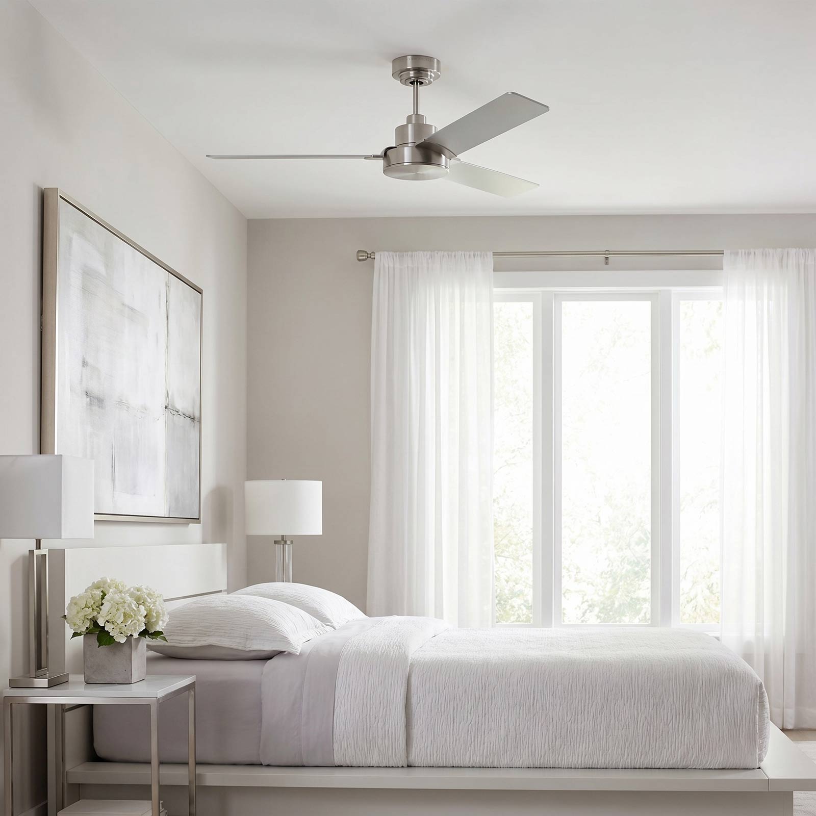 Jovie Outdoor Ceiling Fan in bedroom.