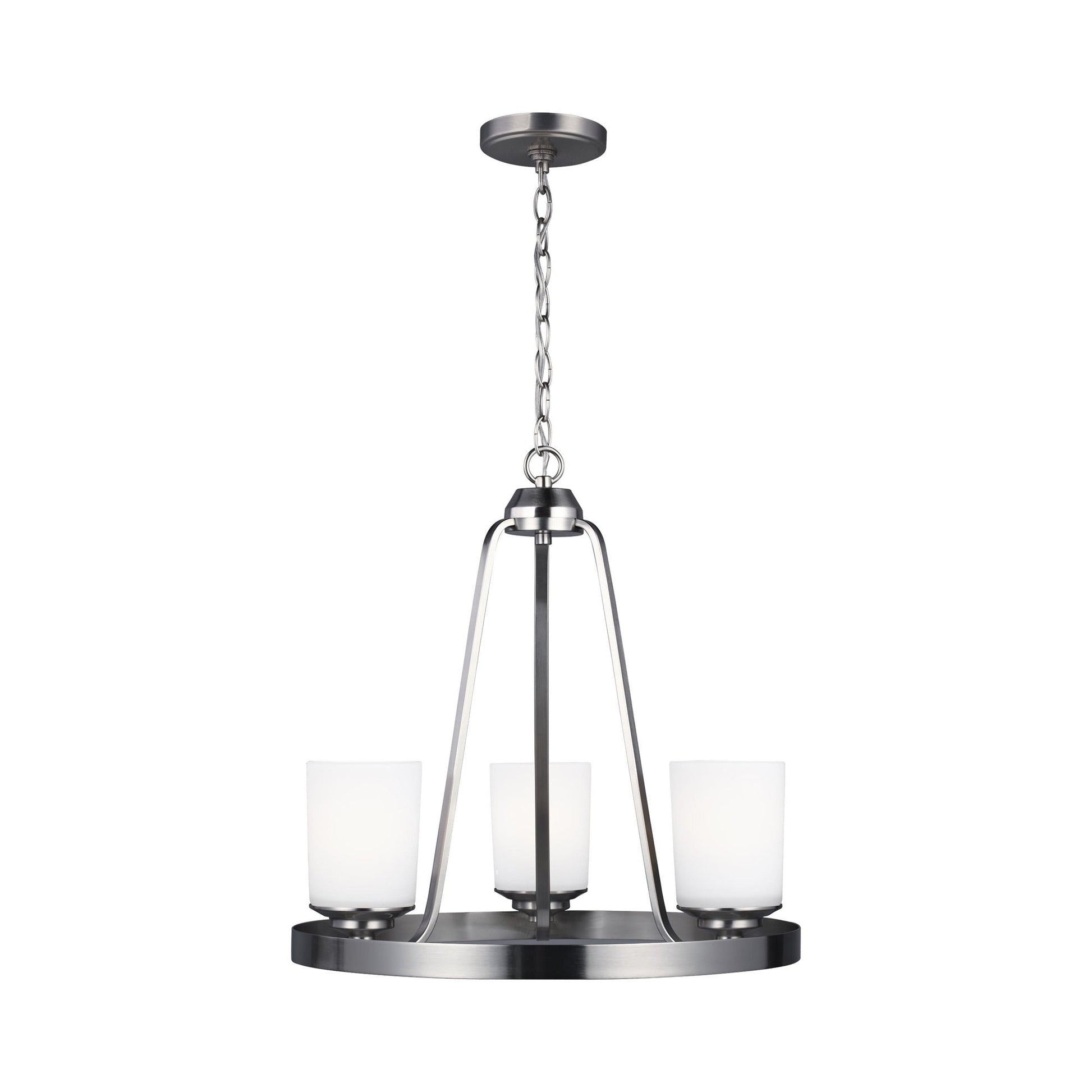 Kemal Chandelier in Brushed Nickel (3-Light).