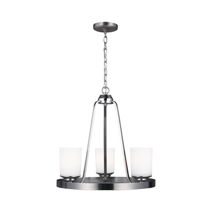 Kemal Chandelier in Brushed Nickel (3-Light).