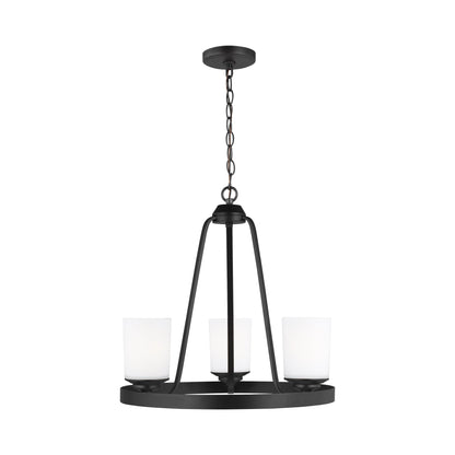 Kemal Chandelier in Midnight Black (3-Light).