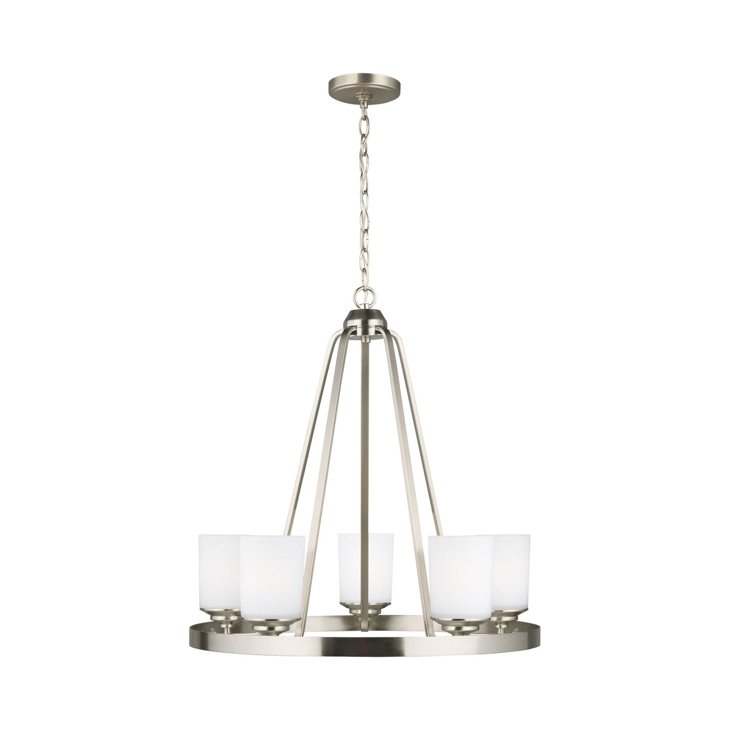 Kemal Chandelier in Brushed Nickel (5-Light).