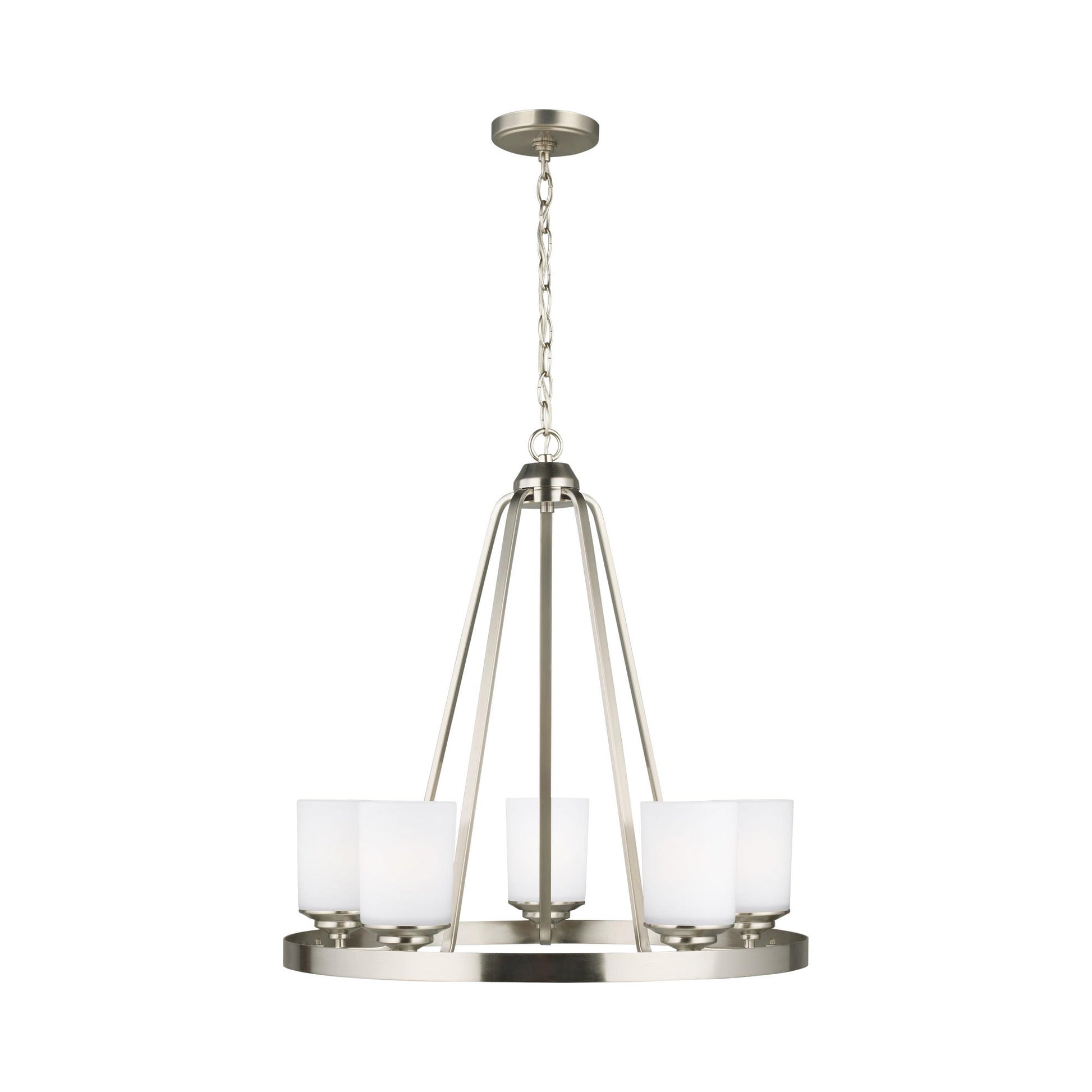 Kemal Chandelier in Brushed Nickel (5-Light).