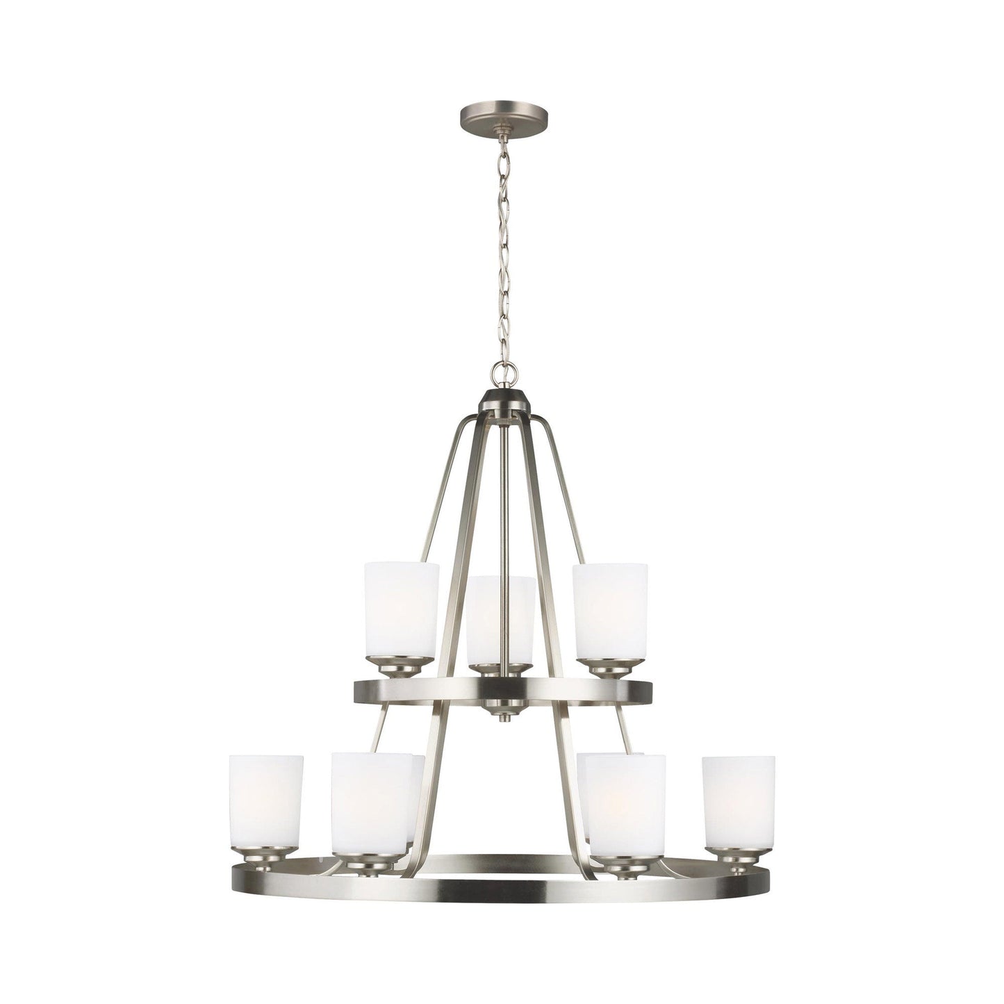 Kemal Chandelier in Brushed Nickel (9-Light).