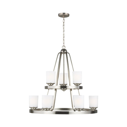 Kemal Chandelier in Brushed Nickel (9-Light).