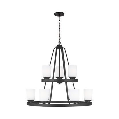 Kemal Chandelier in Midnight Black (9-Light).