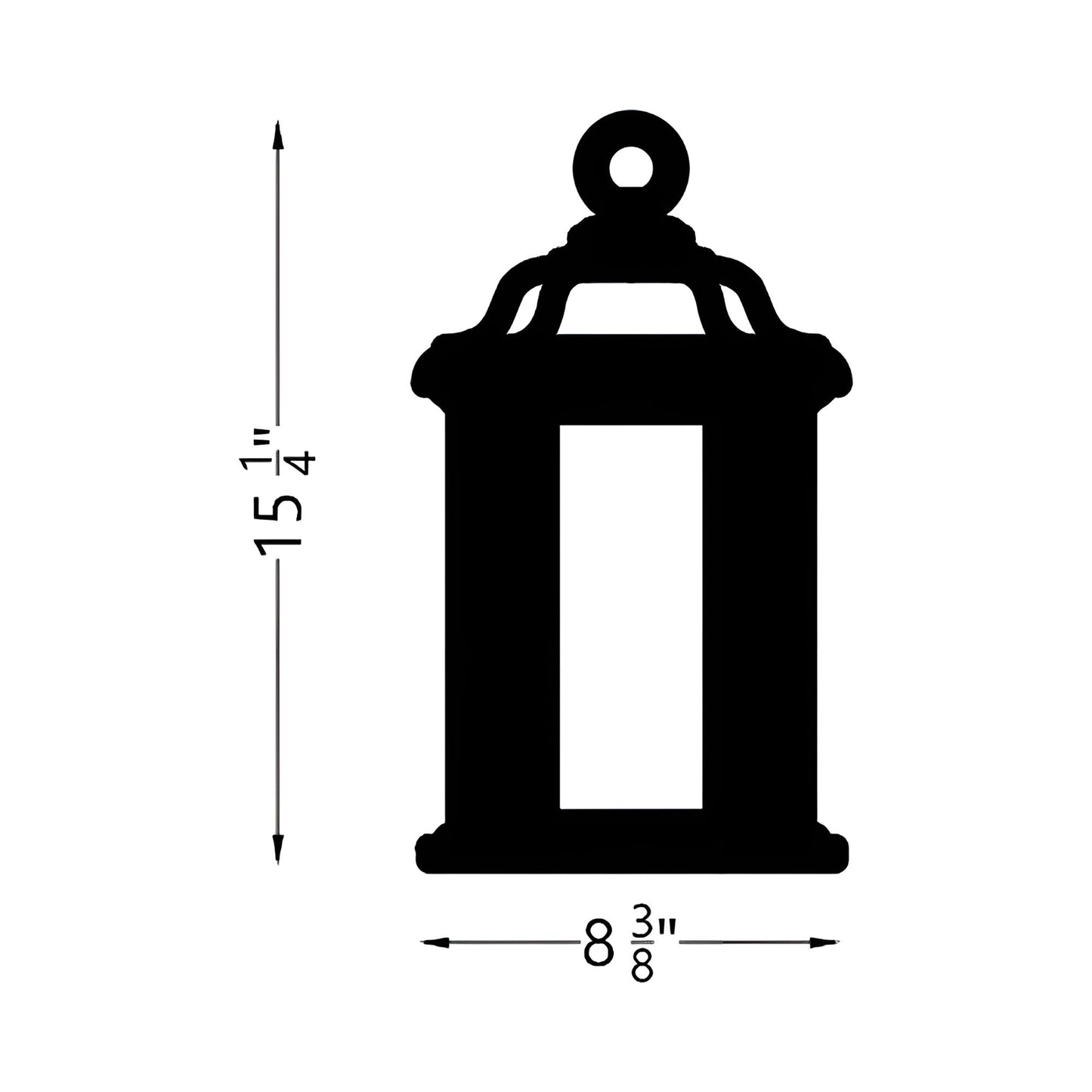 Kent Outdoor Pendant Light - line drawing.