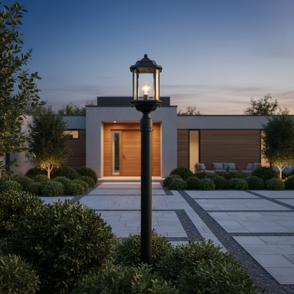 Kent Outdoor Post Light in Outside Area.