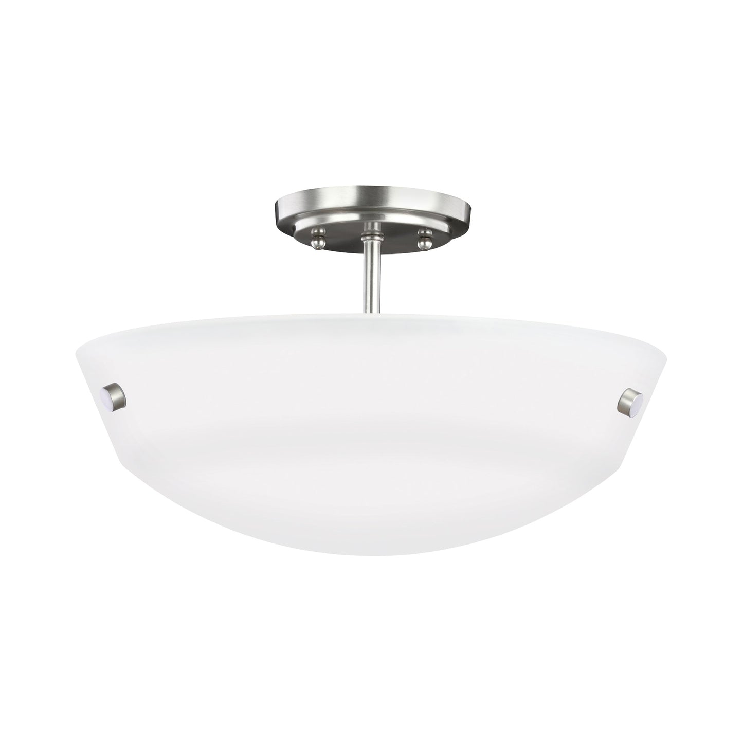 Kerrville Semi-Flush Convertible Pendant Light in Brushed Nickel.