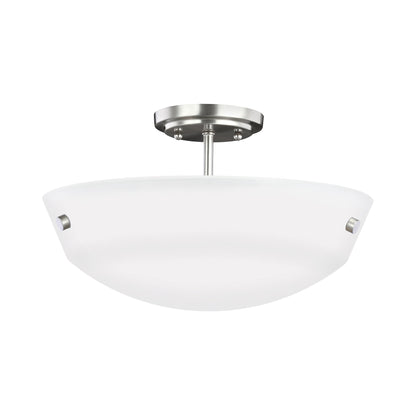 Kerrville Semi-Flush Convertible Pendant Light in Brushed Nickel.