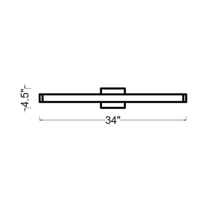 Lakemont Outdoor LED Wall Light - line drawing.