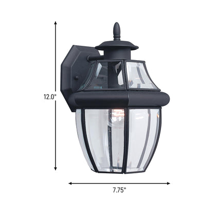 Lancaster Outdoor Lantern Wall Light - line drawing.