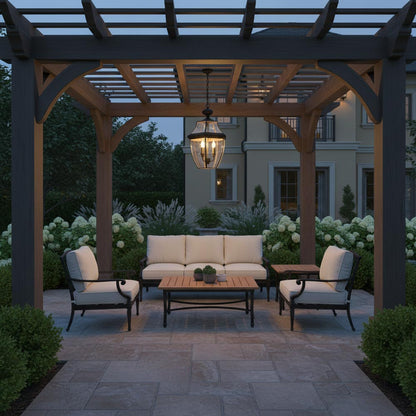 Lancaster Outdoor Pendant Light in Outside Area.