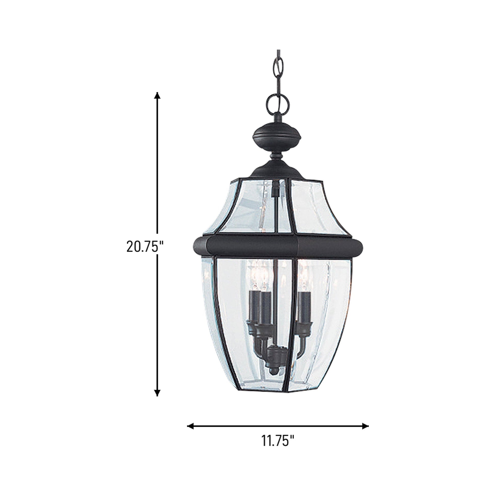 Lancaster Outdoor Pendant Light - line drawing.