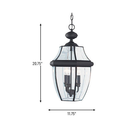 Lancaster Outdoor Pendant Light - line drawing.