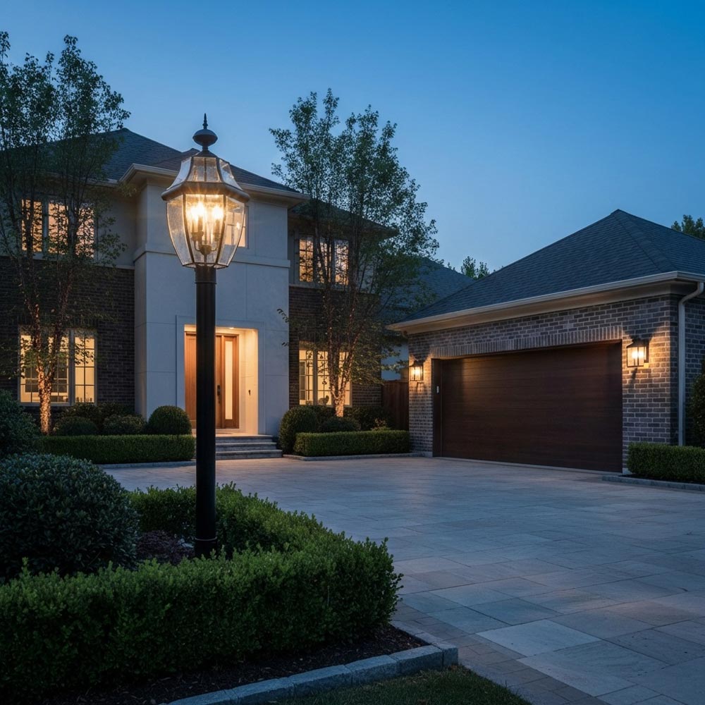 Lancaster Outdoor Post Light in Outside Area.