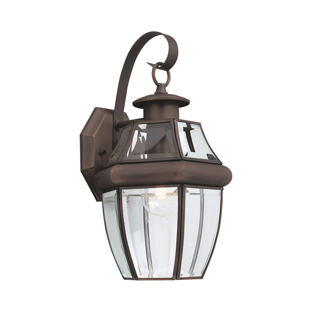Lancaster Outdoor Wall Light in Antique Bronze (14-Inch).