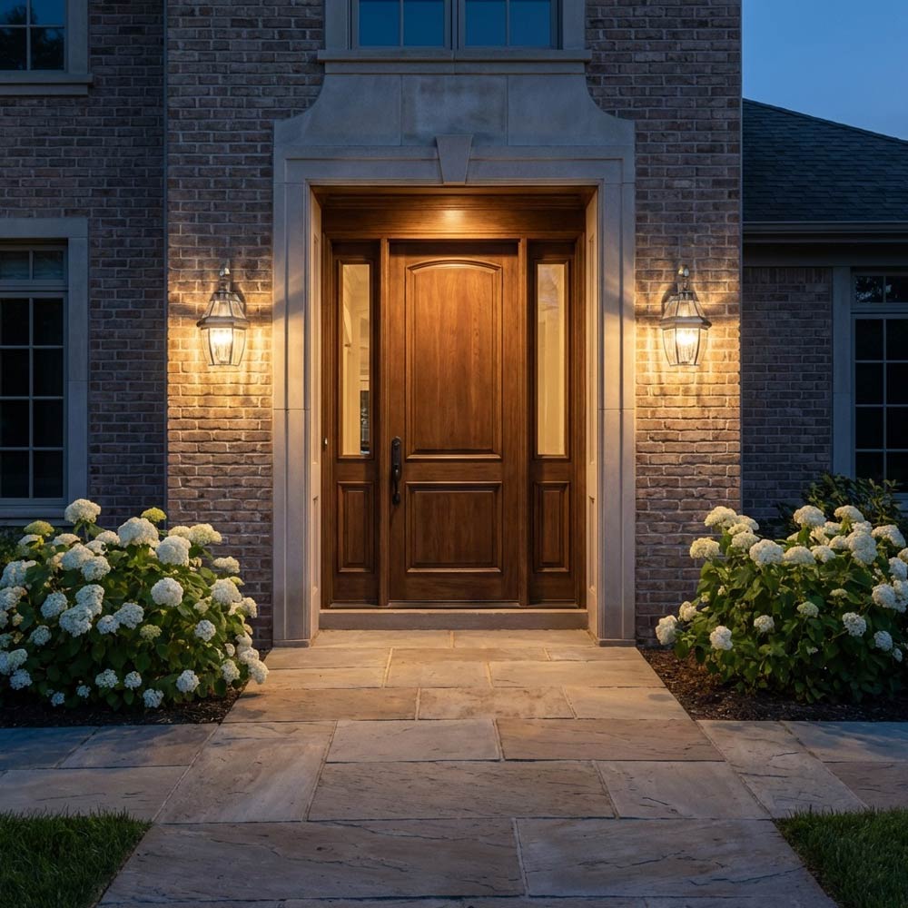 Lancaster Outdoor Wall Light in Outside Area.