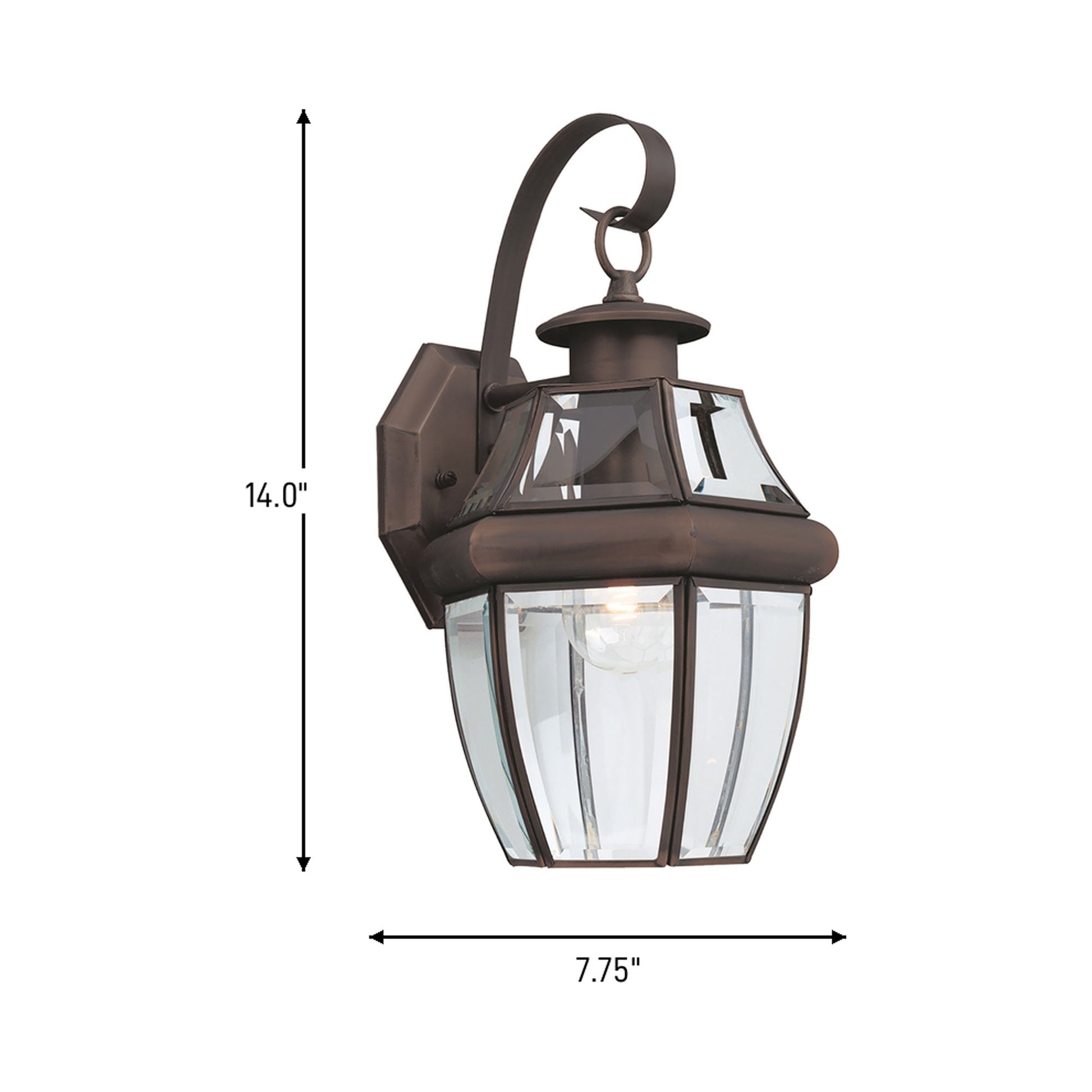 Lancaster Outdoor Wall Light - line drawing.