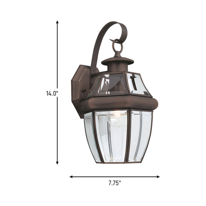 Lancaster Outdoor Wall Light - line drawing.