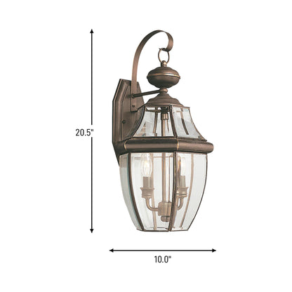 Lancaster Outdoor Wall Light - line drawing.