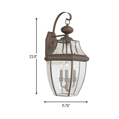 Lancaster Outdoor Wall Light - line drawing.
