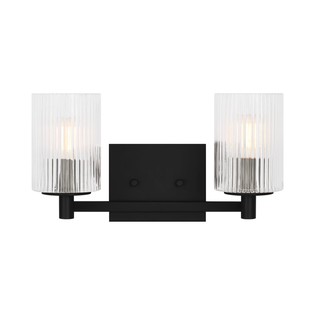 Lando Bath Vanity Light in Midnight Black (2-Light).