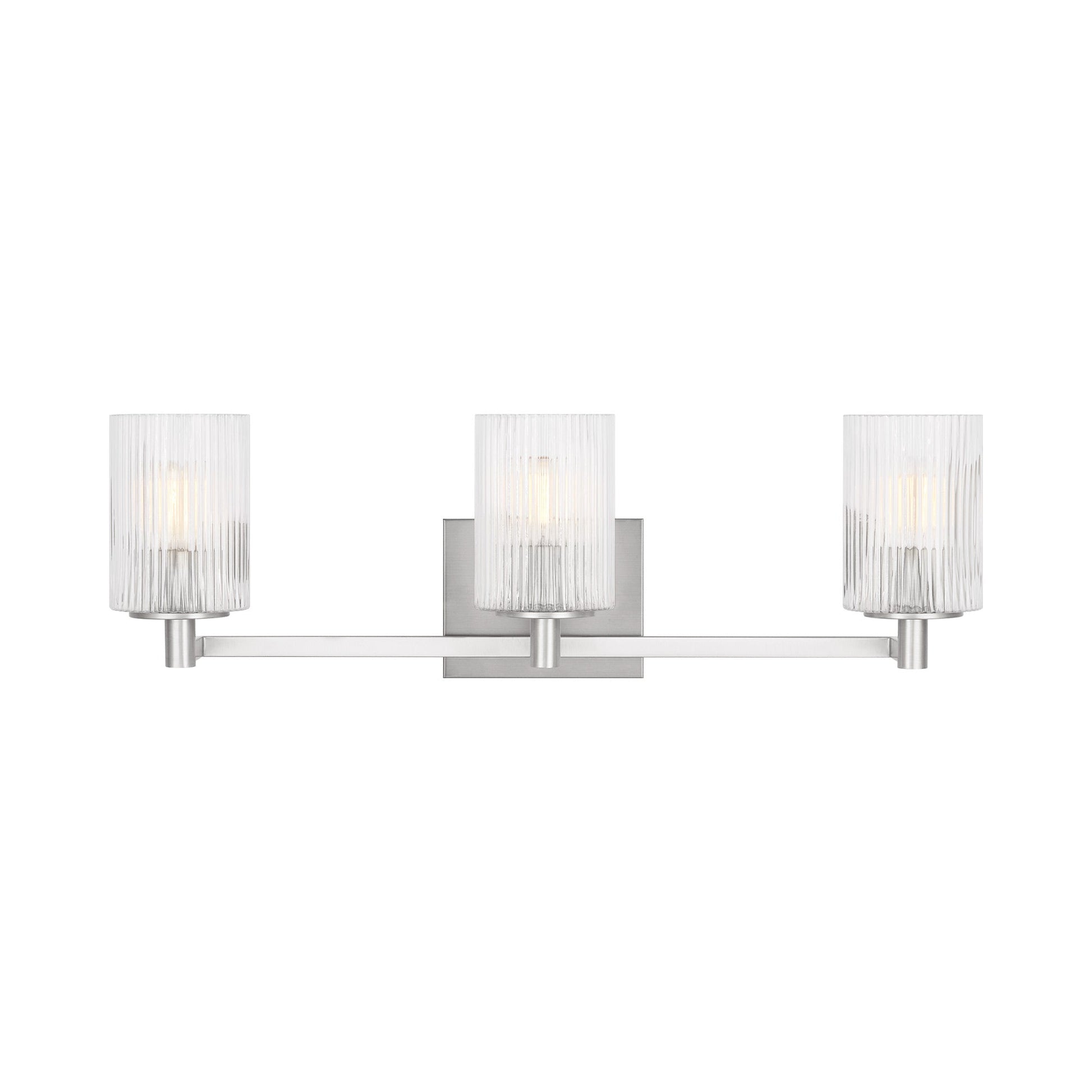 Lando Bath Vanity Light in Brushed Steel (3-Light).