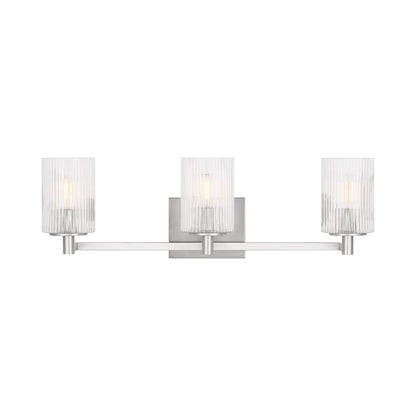 Lando Bath Vanity Light in Brushed Steel (3-Light).