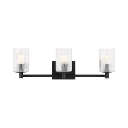 Lando Bath Vanity Light in Midnight Black (3-Light).