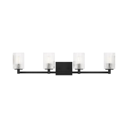 Lando Bath Vanity Light in Midnight Black (4-Light).