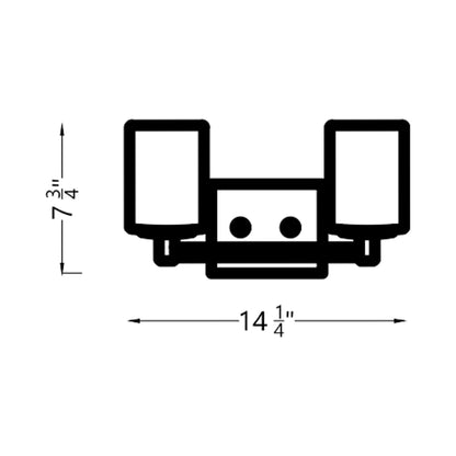 Lando Bath Vanity Light - line drawing.