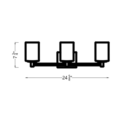 Lando Bath Vanity Light - line drawing.