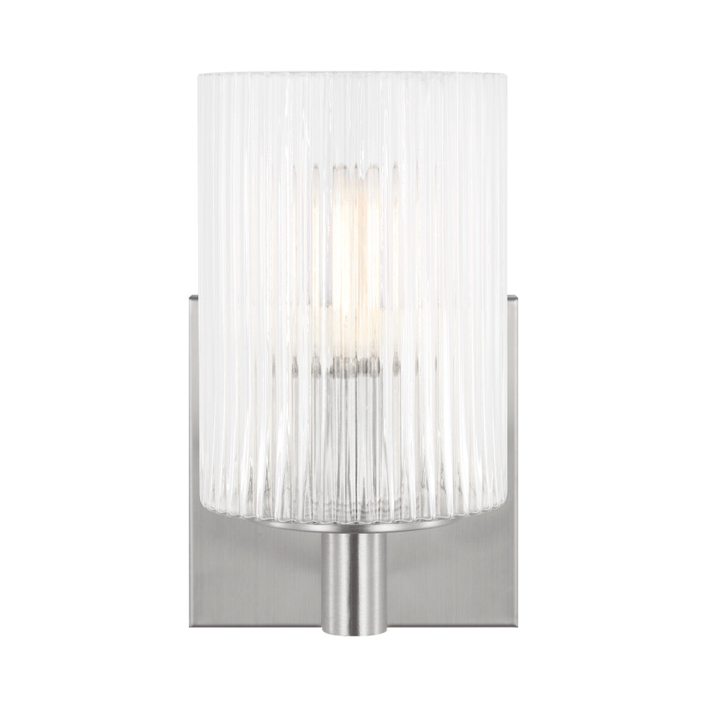 Lando Bath Wall Light in Brushed Steel.