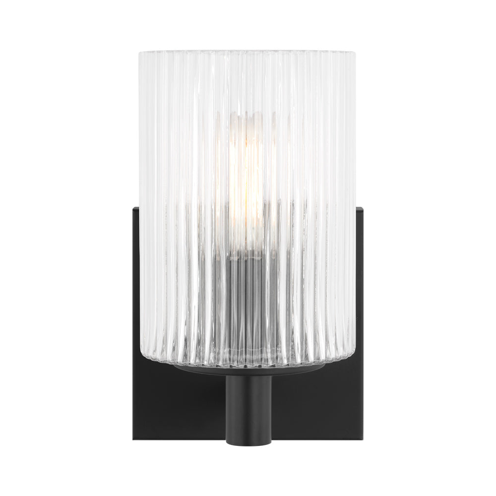 Lando Bath Wall Light in Midnight Black.