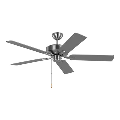 Linden Ceiling Fan in Brushed Steel/Silver (52-Inch).