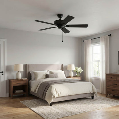 Linden Ceiling Fan in bedroom.