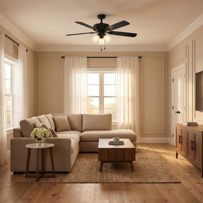 Linden LED 3 Ceiling Fan in living room.