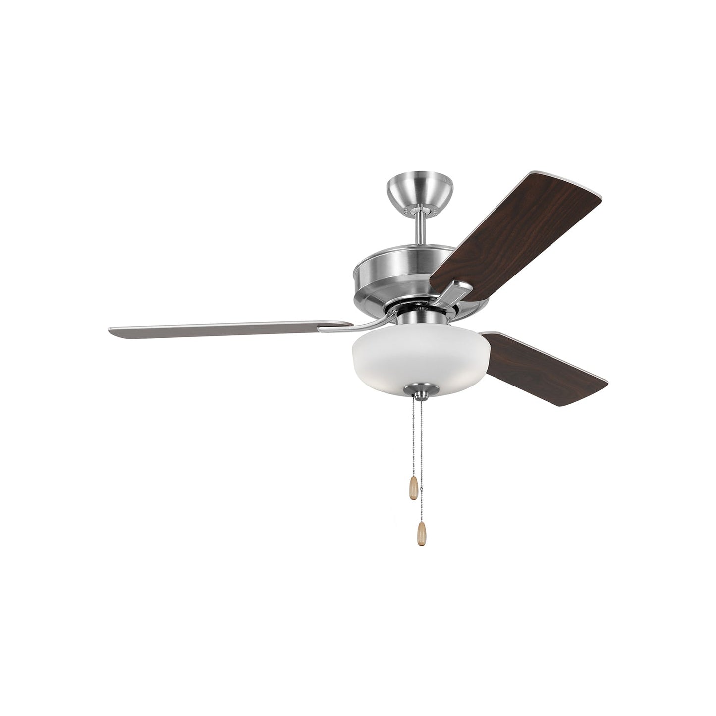 Linden LED Ceiling Fan in Brushed Steel/Silver (48-Inch).