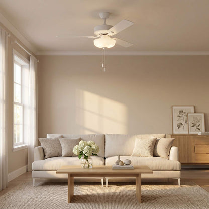Linden LED Ceiling Fan in living room.